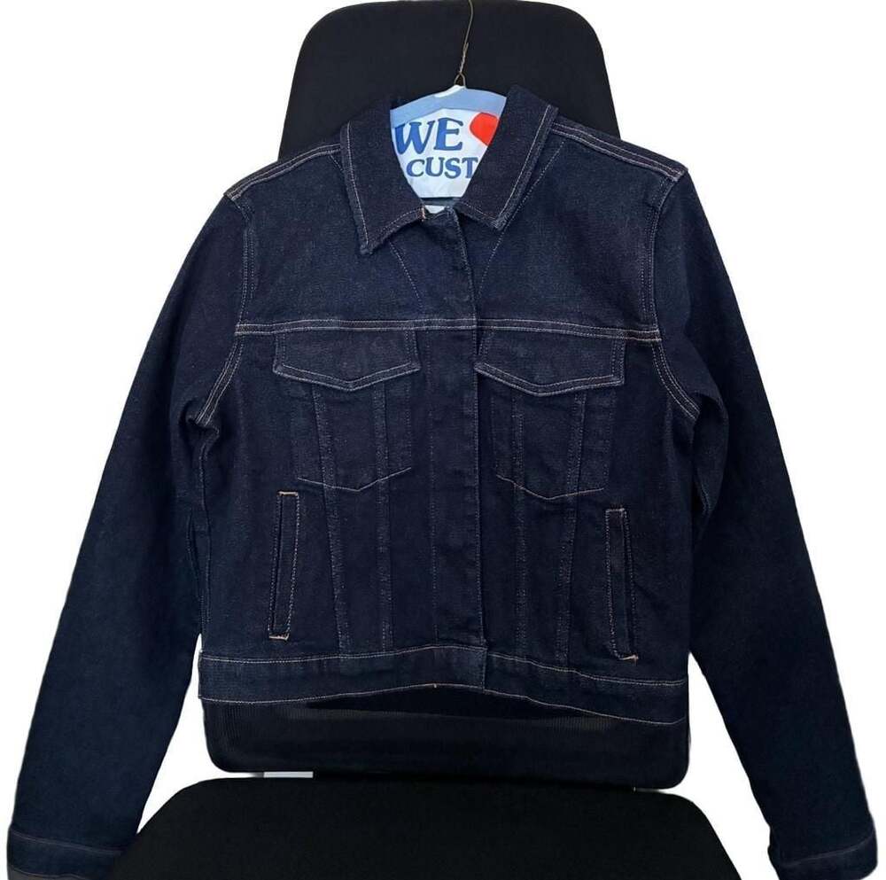 Good American Navy Denim Jacket-Size XS-NWT
